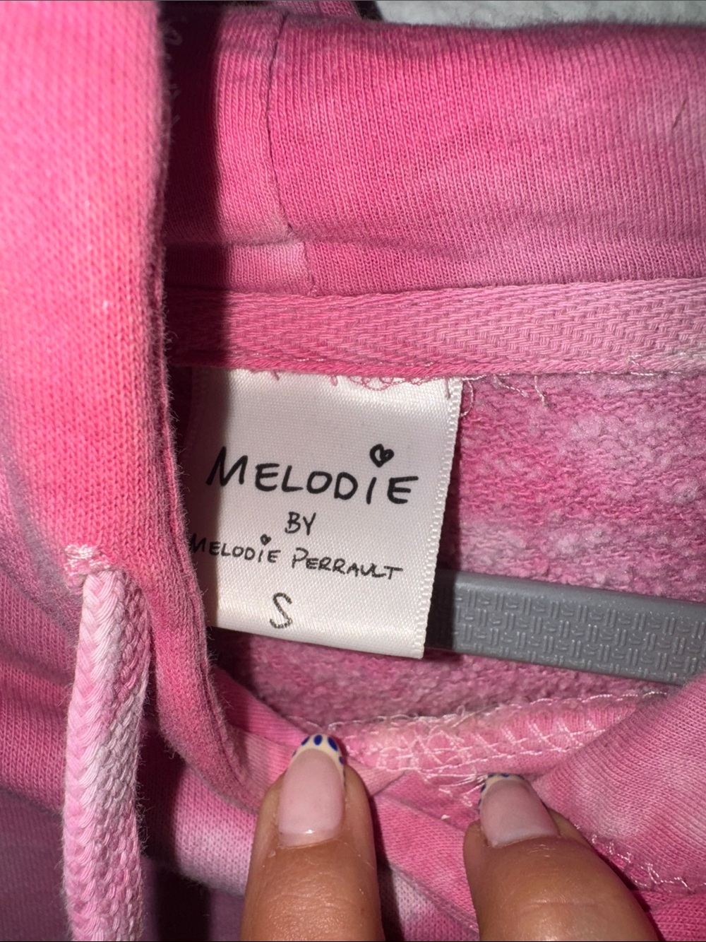 Elodie Pink Tie-Dye Hoodie with Coffee & Rose Motif - Picture 3 of 5